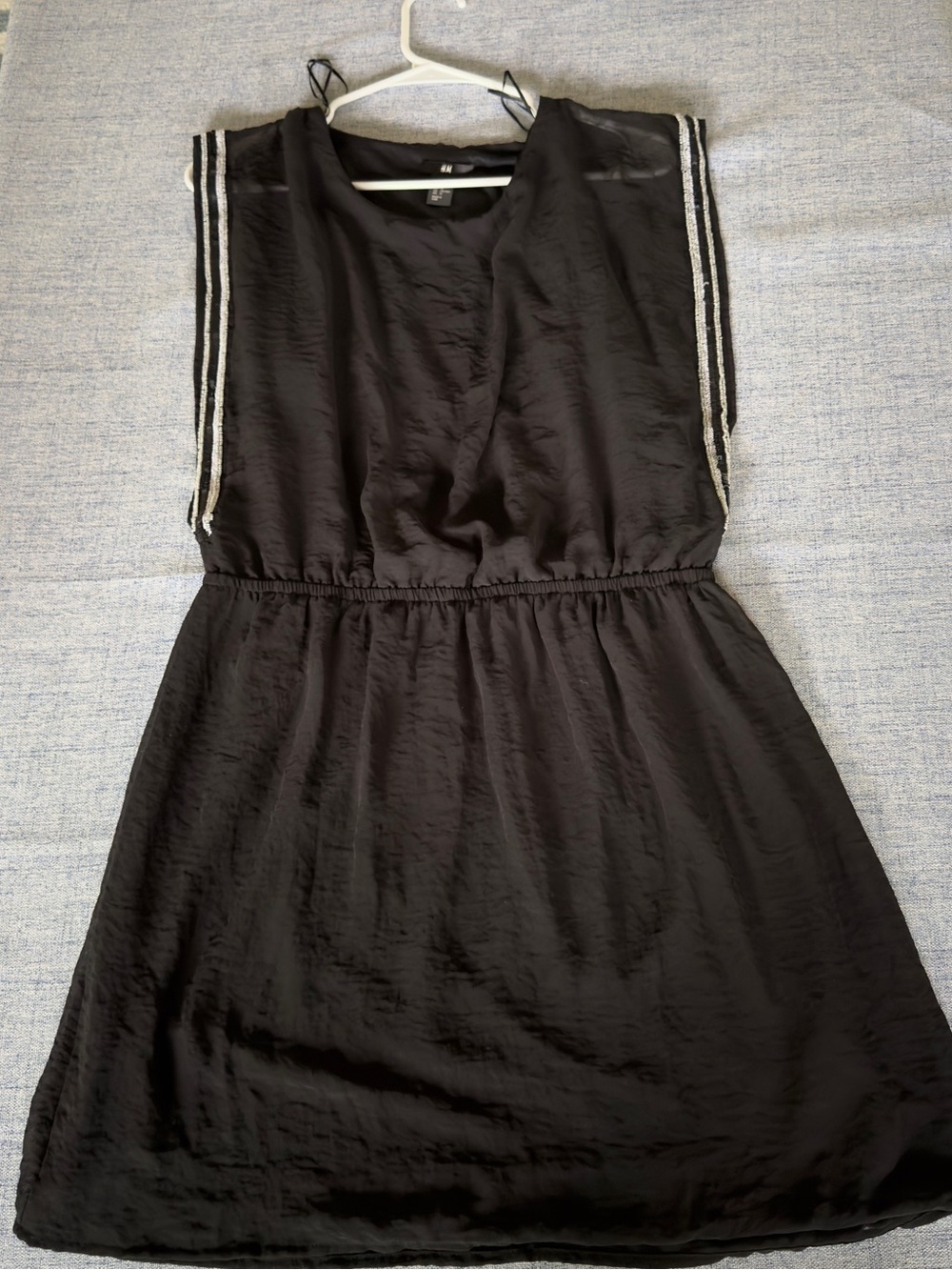 H&M Black Dress with Metallic Shoulder Trim